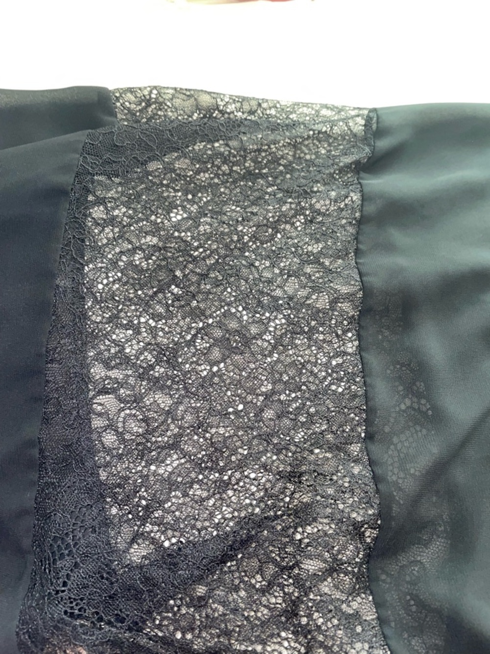 Cacique Black Sheer Lace-Trim Kimono Swim Robe - Picture 5 of 6